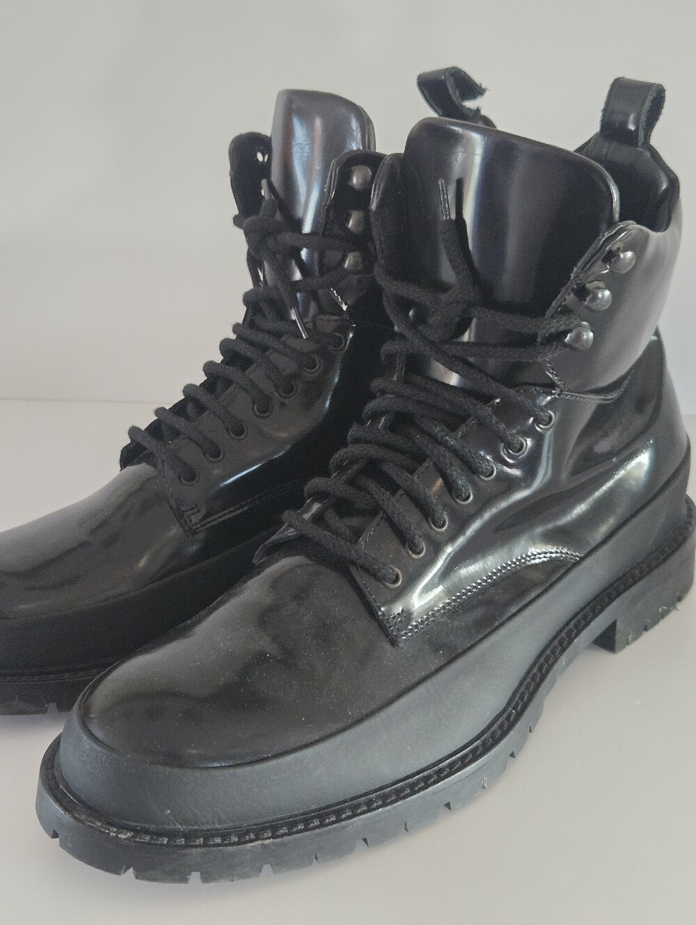 J Lindeberg Alfa Tech Ankle BootMen's Black Patent Lace-Up